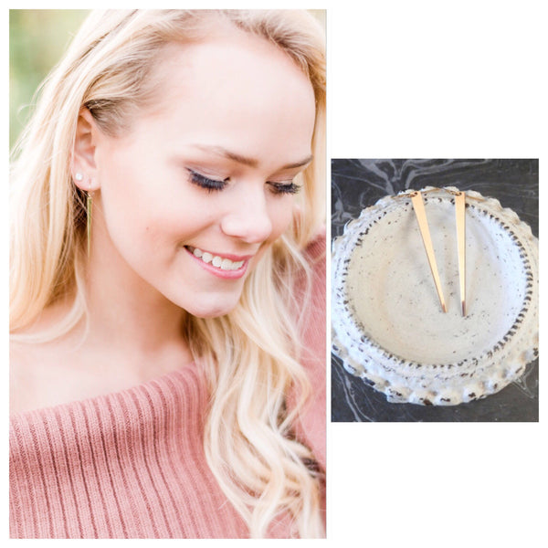 Long and Luxe Spike Earrings- 14K Gold Filled