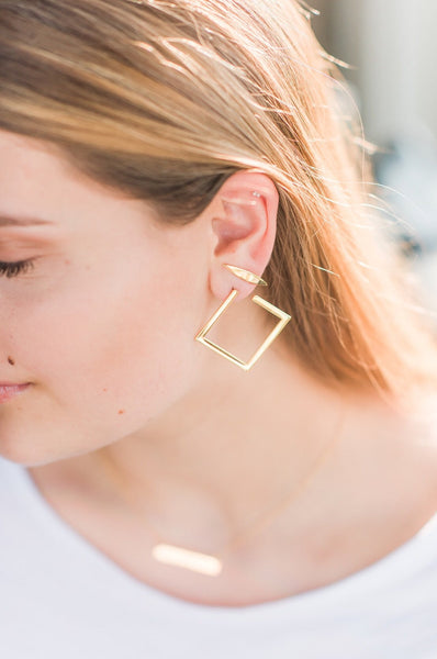 Illusion Square Hoop Earring