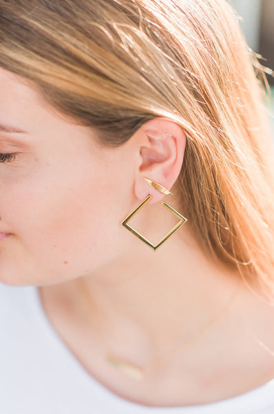 Illusion Square Hoop Earring