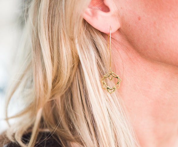 Lotus Drop Earring