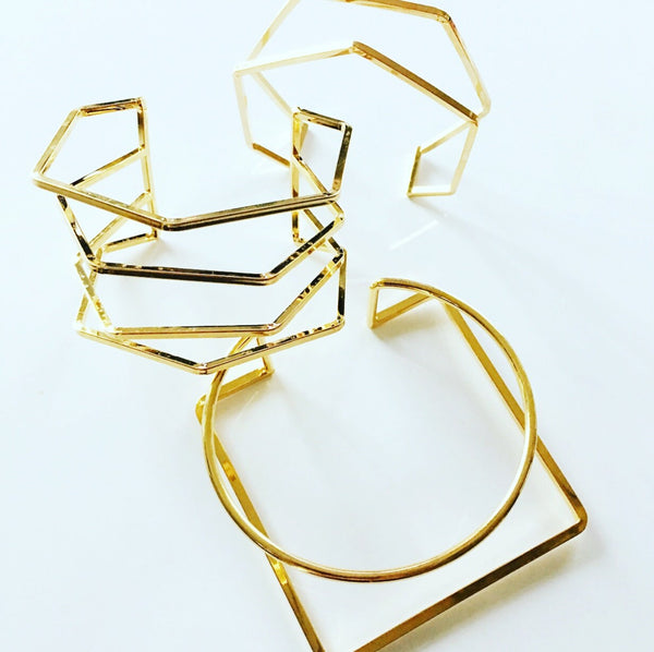 Bold Modern Geometric Cuff Bracelet