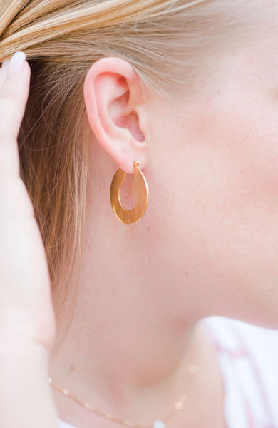 Flat C Hoop Earring