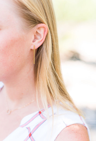 Gold Skinny Bar Earring