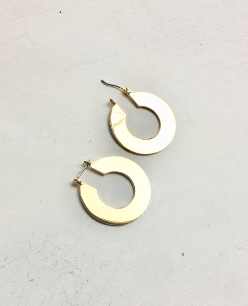 Flat C Hoop Earring
