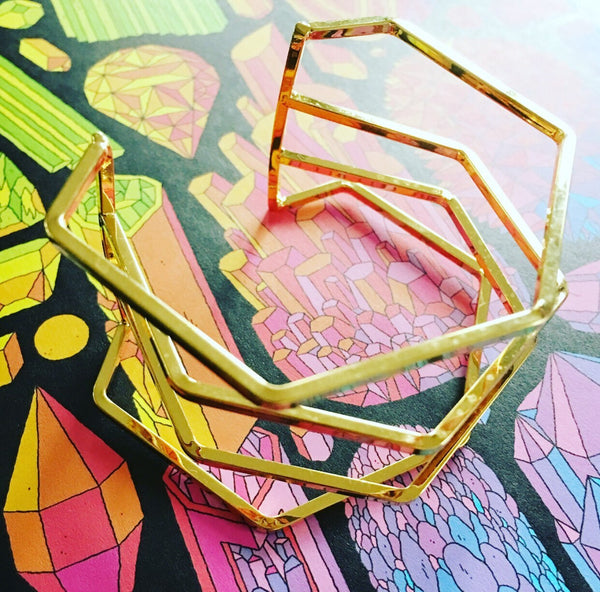 Bold Modern Geometric Cuff Bracelet