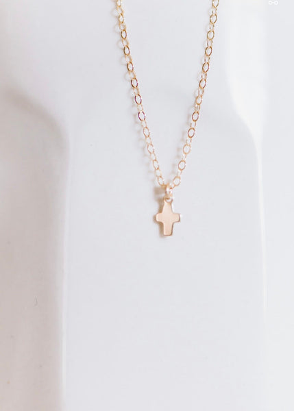 Itsy Bitsy Teeny Weeny Cross Necklace- 14K Gold Filled