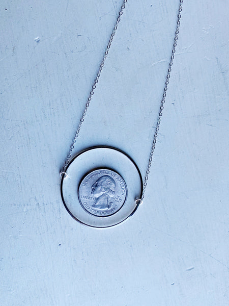 Big Oh Gold Circle Necklace SILVER
