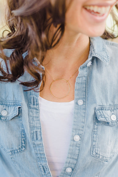 Big Oh Circle Necklace GOLD