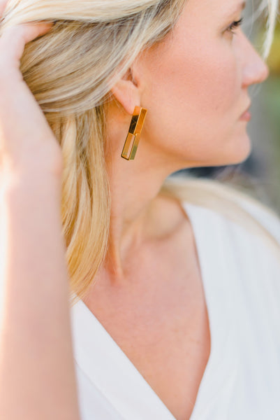 Chunky Chain Linked Geometric Earring