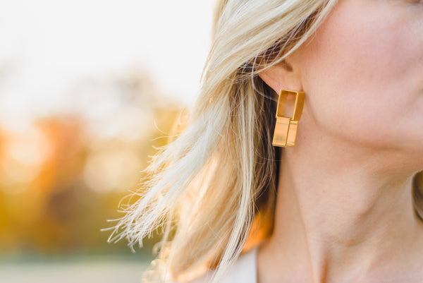 Chunky Chain Linked Geometric Earring