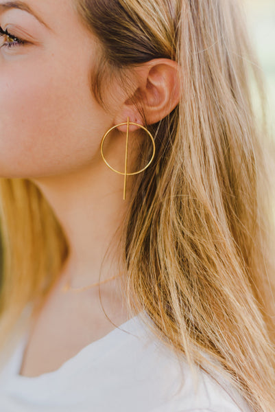 Geo Compass Earring