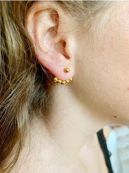 Gold Ball Ear Jacket
