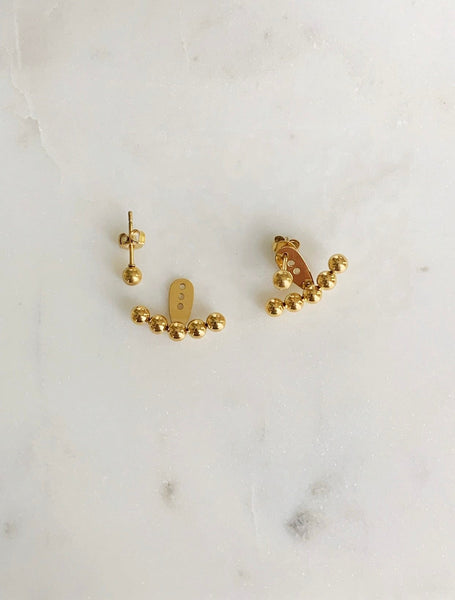 Gold Ball Ear Jacket