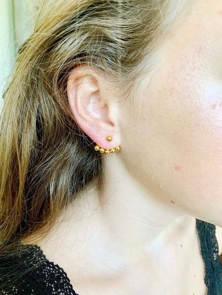 Gold Ball Ear Jacket
