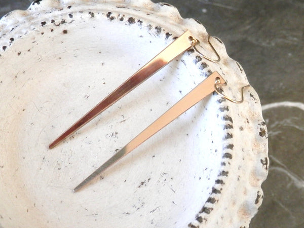 Long and Luxe Spike Earrings- 14K Gold Filled