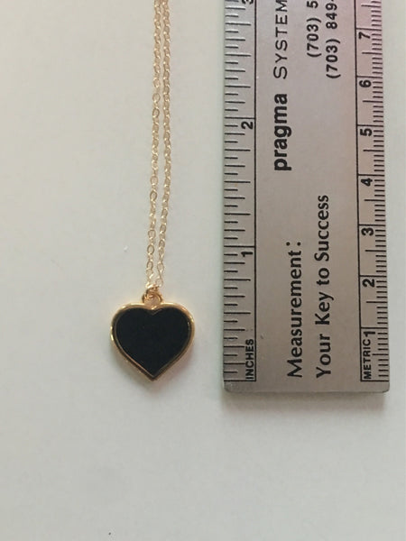 Meghan Heart Necklace- Black