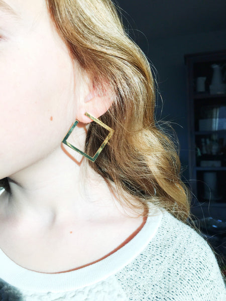 Illusion Square Hoop Earring