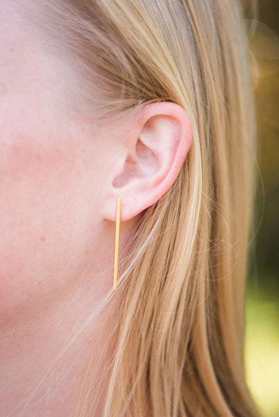 Gold Skinny Bar Earring