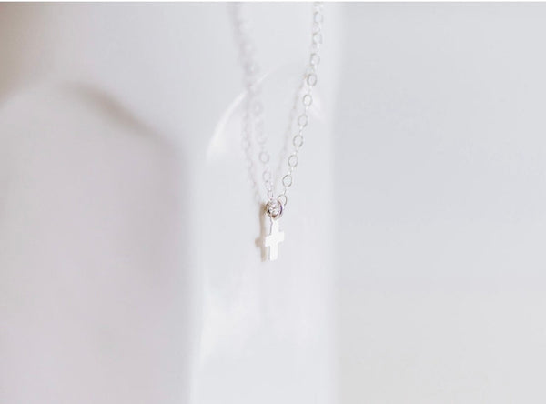 Sterling Silver Itsy Bitsy Teeny Weeny Cross Necklace