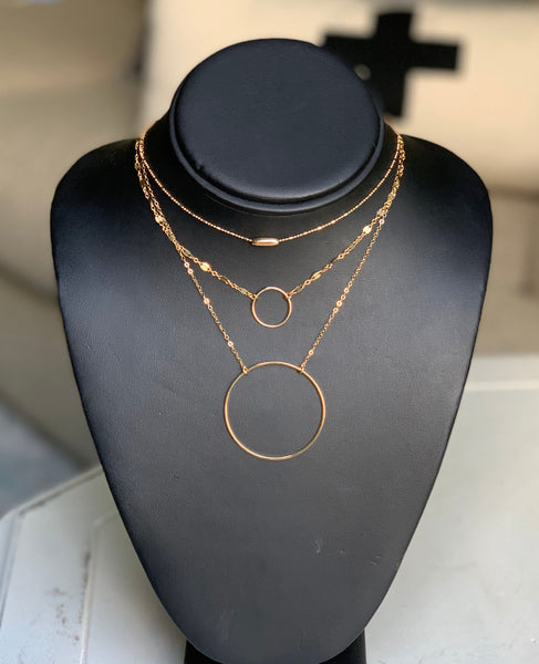Big Oh Gold Circle Necklace SILVER