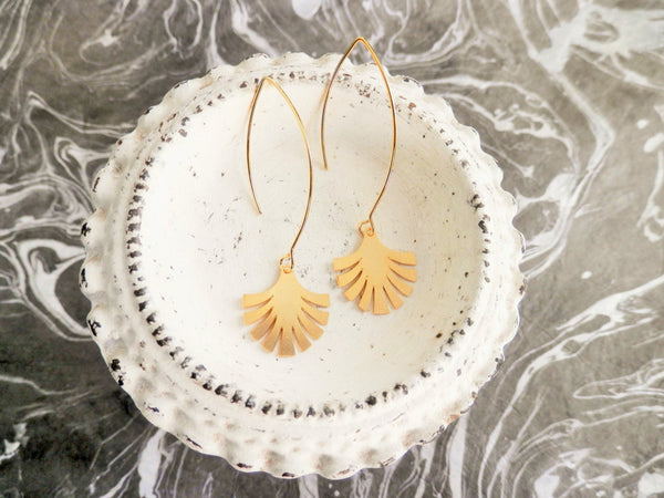 Geo Palm Drop Earring