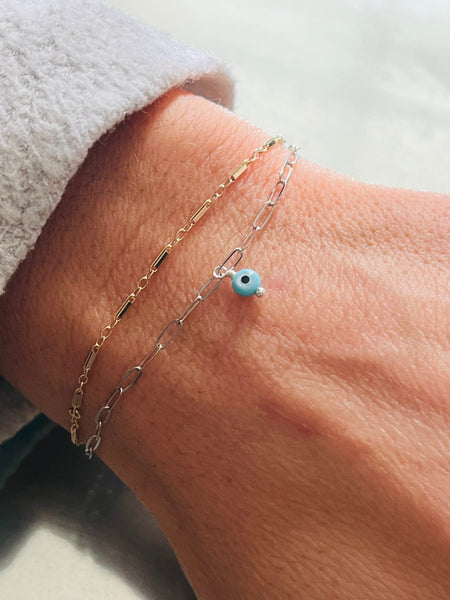 Rain- Rhodium Sterling Silver- Welded Eternity Collection- Anklet