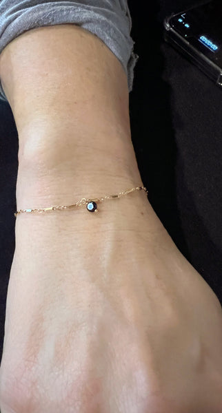 Rain- Rhodium Sterling Silver- Welded Eternity Collection- Anklet