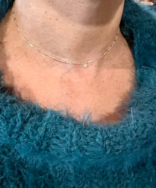 Rain- Rhodium Sterling Silver- Welded Eternity Collection- Choker